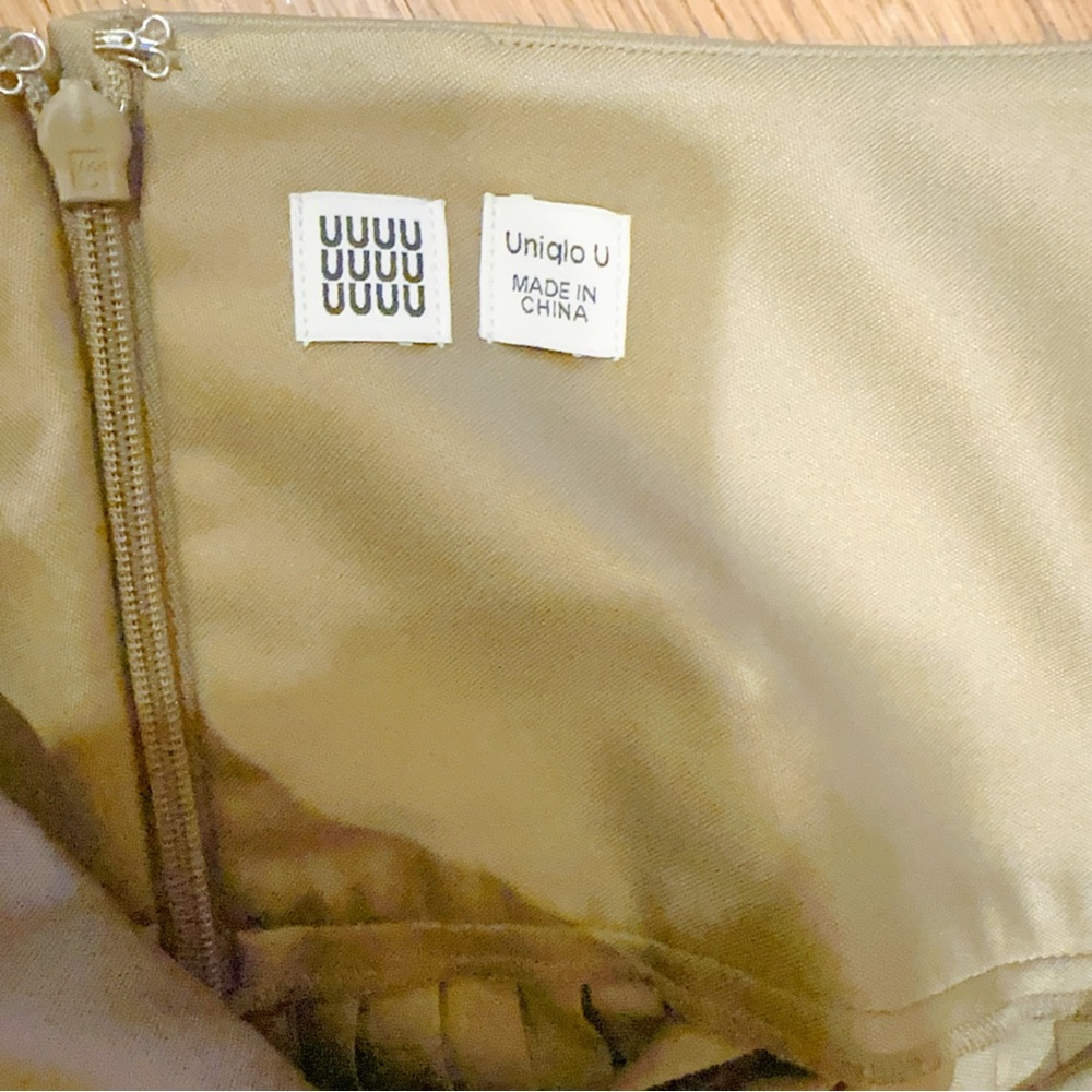 UNIQLO U Women’s Pleated Midi Skirt | Olive | Size 8 |Classic | Dark Academia - Picture 6 of 8